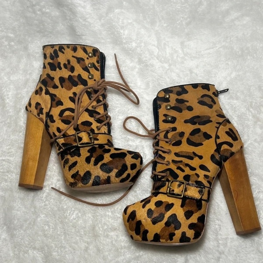 Steve Madden Leopard Print Chunky Heeled Boots